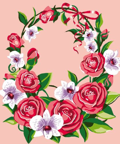 Kit Canevas Enfant Petits Trous 25x30 Cm Floral