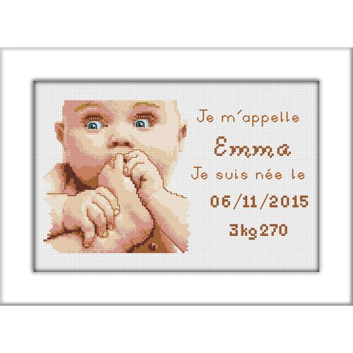 Kit À Broder Point De Croix Naissance Emma