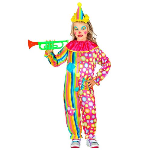 Widmann 52506 52506 Costume de clown avec col et mini chapeau pour enfant Multicolore 128 cm 5-7 ans