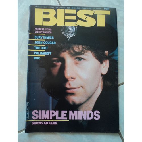 Magazine Best N° 211 Simple Mind 1986 + Poster Sting / Stevie Wonder Agrafé