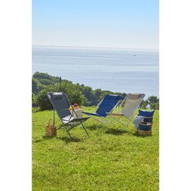 Transat Pliant Avec Tétière 3 Positions Gris Venise Hyba