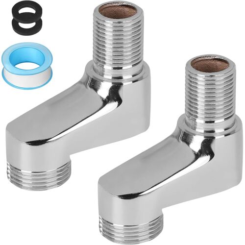 Lot de 2 S-Raccord G1/2 à G3/4,Raccord Excentré Mitigeur Bain Douche Réglable 75-225mm,Raccord de Tuyau en Laiton Excentré,Accessoires de Connexion de Tube D'eau,Bras Pivotant d'Adaptateur