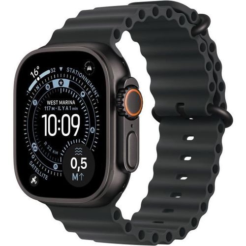 Apple Watch Ultra 3 GPS + Cellular 49mm Boitier en Titane Noir avec Bracelet Océan noir
