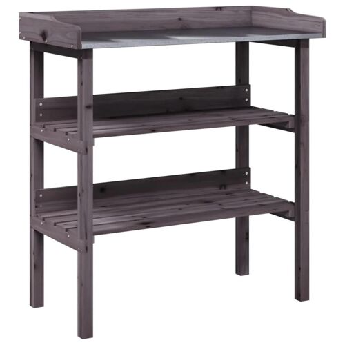 Table À Plantes Avec Étagères 78 X 38 X 82,5 Cm Bois De Sapin Gris Helloshop26 02_0045431
