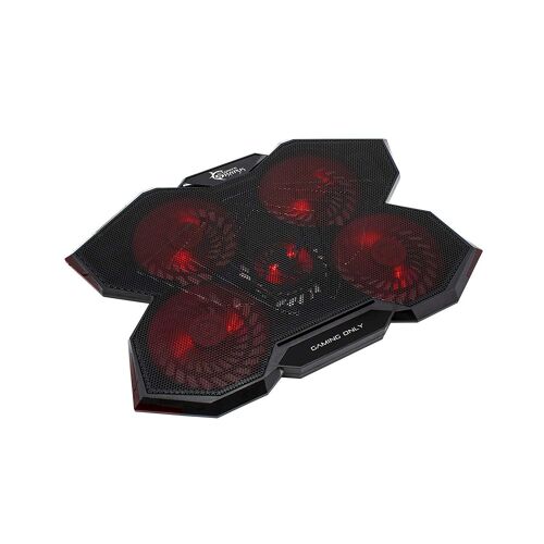 White Shark Ice Wizard Base de Refroidissement Portable de 15,6 à 17,3 5 Ventilateurs, USB, Silencieux, LED