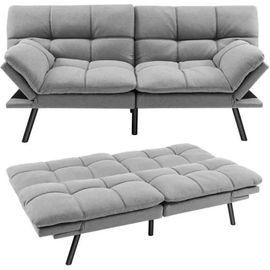 Canapé Convertible Costway, Canapé-Lit 3 Place En Lin Poly. , Dossier Et Accoudoirs Réglables Moderne 182 X 87 X 82 Cm (L X L X H)