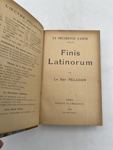Fiis Latinorum. La Décadence Latine. Ethopée