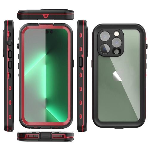 Étui Pour Iphone 14 Pro Ip68 Étanche Plein 12ft Résistant Aux Chocs Militaires Dans Protecteur D'écran Étanche Construit - Rouge