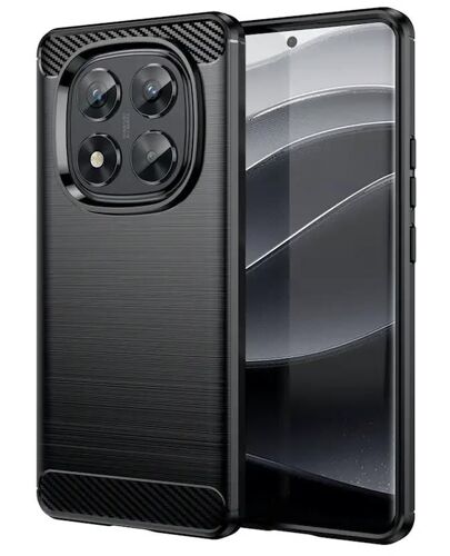 Coque Pour Xiaomi Redmi Note 14 Pro 5g / Note 14 Pro+ Plus 5g / Poco X7 - Housse Etui Silicone Gel Carbone + Verre Trempe - Noir