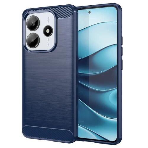 Coque Pour Xiaomi Redmi Note 14 5g - Housse Etui Silicone Gel Carbone + Film Ecran - Bleu Fonce