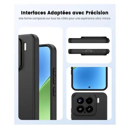 Coque Pour Xiaomi 15 5g - Housse Etui Silicone Gel Fine + Verre Trempe - Noir