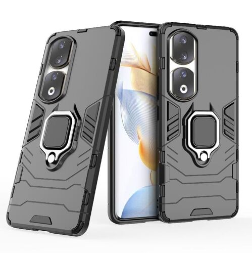 Étui Pour Honneur 90 Pro 5g Bicelle Protection Militaire Contre Les Chutes Anneau Rotatif À 360 ° Couverture Antichoc - Noir