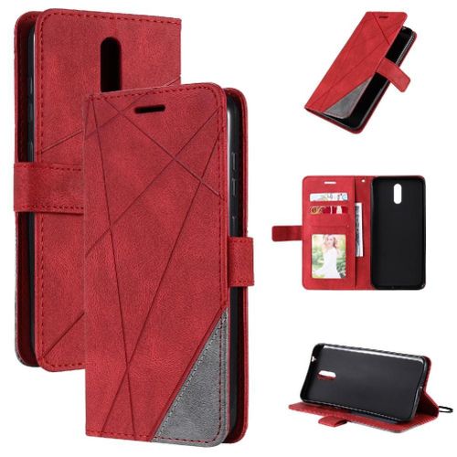 Étui Pour Nokia 2.3 Portefeuille Flip Folio Cuir Pu Antichoc Magnétique Porte-Cartes Kickstand - Rouge