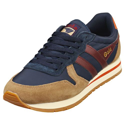 Gola Daytonas Chute Pour Homme - Baskets Casuelles En Textile & Suédé, Bleu Marine Tabac - 46