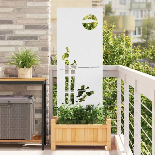 Vidaxl Panneau Décoratif De Jardin Blanc 50 X 140 Cm