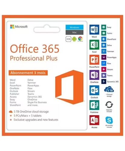 Microsoft Office 365 - 1 An Abonnement - Livraison Rapide