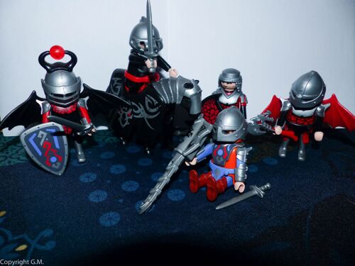Lot Playmobils Chevaliers Mercenaires En Armes