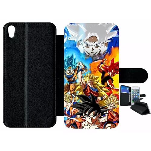 Etui À Rabat Pour Xperia Xa - Dbz Sangoku L Ascension Des Super Saiyans - Simili-Cuir - Noir
