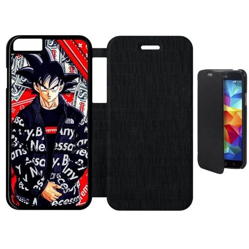 Etui Flip Flap Iphone 6s - Dbz Goku Urban Saiyan Streetwise Fighter - Simili-Cuir - Noir