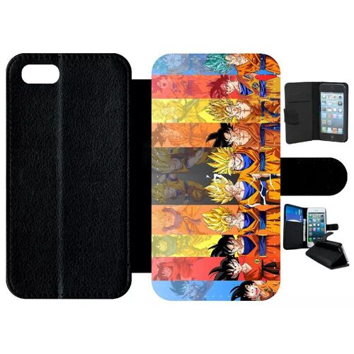 Etui À Rabat Pour Iphone Se 2022 - Dbz Sangoku Le Chemin Du Guerrier Saiyan - Simili-Cuir - Noir