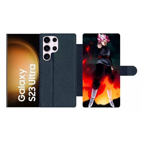 Etui À Rabat Pour Galaxy S23 Ultra - Dbz Black Goku Crimson Warrior The Flame Of Rebellion - Simili-Cuir - Noir