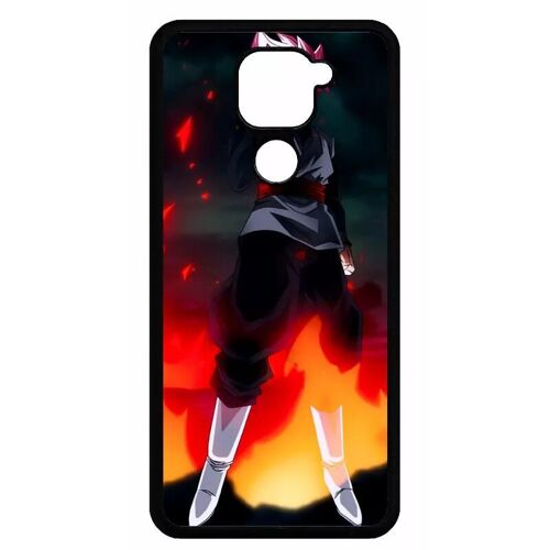 Coque Pour Xiaomi Redmi Note 9 - Dbz Black Goku Crimson Warrior The Flame Of Rebellion - Silicone - Noir