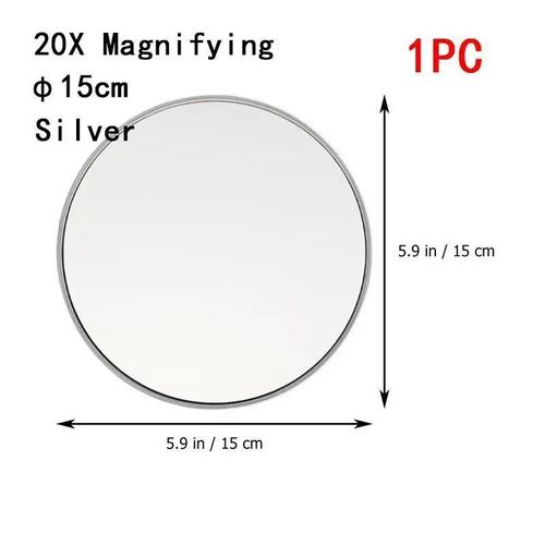 Miroir De Maquillage Grossissant Sans Ongles,7x,10x,15x,20x,Hosuction Cup,Cosmétiques.15cm 20x. 