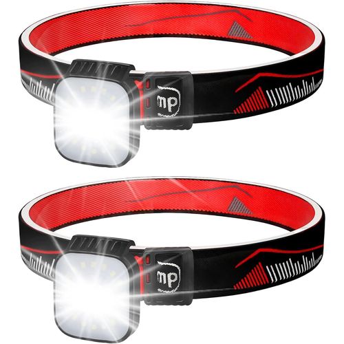 Lampe Frontale Rechargeable, Lot De 2 Torche Frontales Led, 600 Lm Super Lumineux Léger Torche Frontale, Réglable, 4 Modes D'éclairage & Étanche, Pour Pêche, Camping, Cyclisme, Course