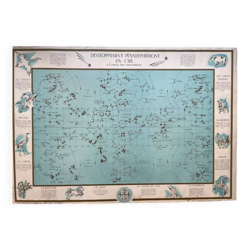 Planispherique du ciel laposusage des navigateurs hedde daposentremont multicolore