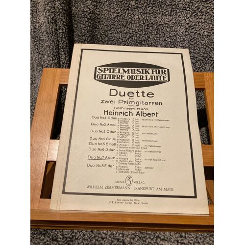 Heinrich Albert Duo N°7 En La Majeur Partition Deux Guitare Éditions Zimmermann