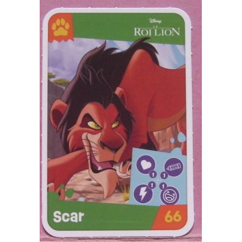 Carte / Image Jouons Rêvons - Le Roi Lion / Scar - Disney Pixar - Auchan - N° 66 - 2024