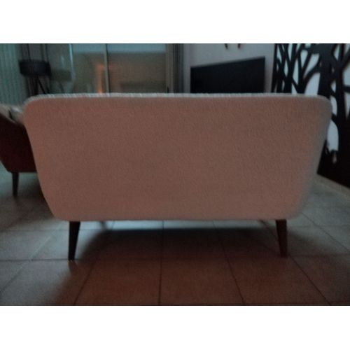 Vends Canapé 2 Places Bouclette Blanche