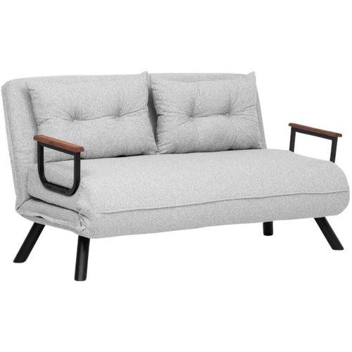 Canapé 2 Places Convertible En Tissu Effet Bouclette Sando