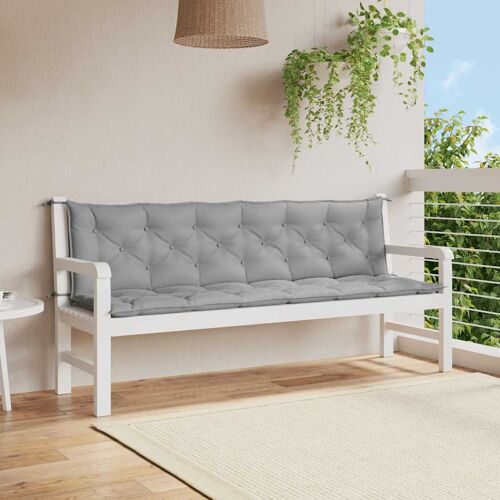 Vidaxl Coussin De Banc De Jardin Gris 200x(50+50)X7 Cm Tissu Oxford