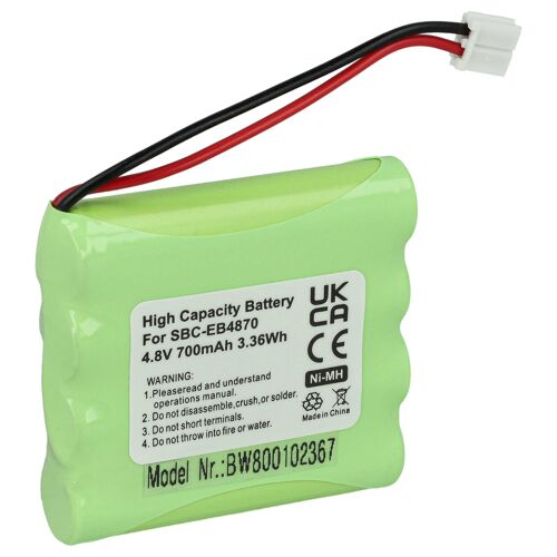 vhbw Batterie remplacement pour Philips H-AAA600 pour moniteur bébé, babyphone (700mAh, 4,8V, NiMH)