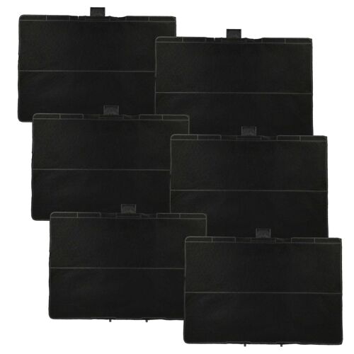 vhbw 6x Filtres à charbon actif compatible avec Junker & Ruh JZ5106X5(00), JZ5102X5(00), JZ5102X5/01 hotte aspirante - 31,5 x 21,5 x 2,3 cm