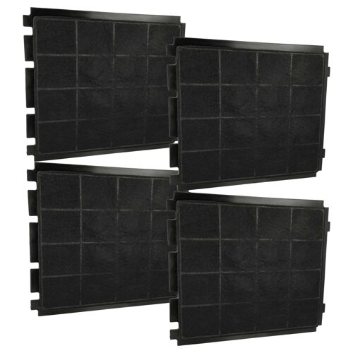 vhbw 4x Filtres à charbon actif compatible avec Airforce CONCRETE F129C 50 K3 IX/VBK 600 CCF1295102C hotte aspirante