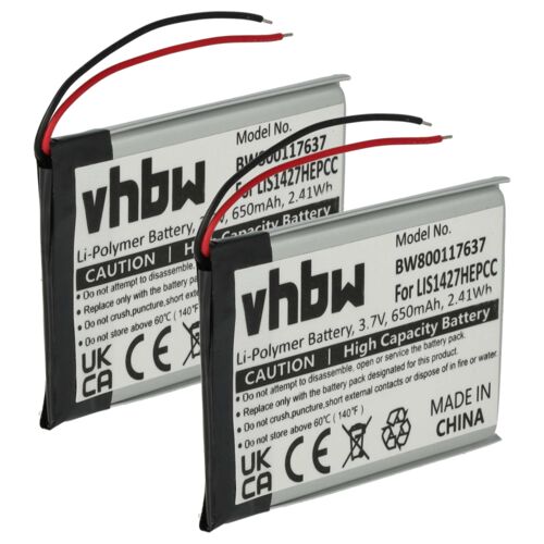 Vhbw 2x Batterie Compatible Avec Sony Nwz-E464, Nwz-S764, Nwz-E463 Casque Audio, Écouteurs Sans Fil (650mah, 3,7v, Li-Polymère)