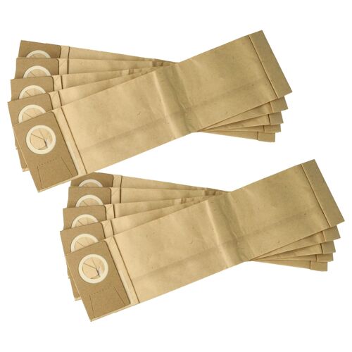 vhbw 10x Sacs compatible avec Taski Taptronic 45, TR4.1 aspirateur - papier filtre, 38,5cm x 10cm marron