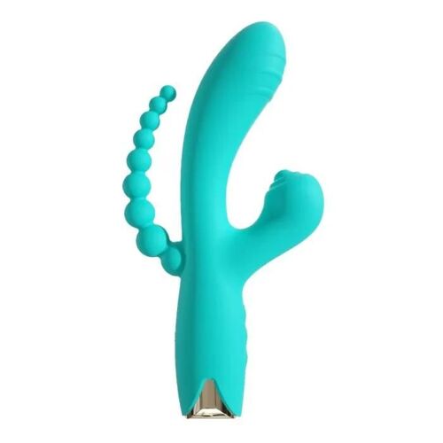 Vibromasseur Triple Stimulation Usb Turquoise Snappy Bunny - Ws-Nv062ctur - Turquoise Couleur : Turquoise
