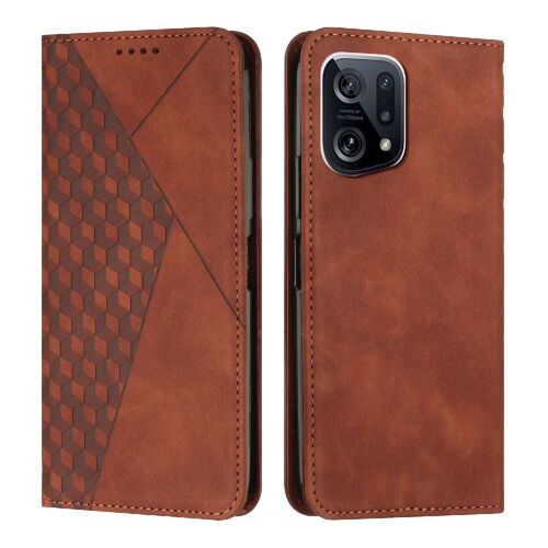 Étui Portefeuille Compatible Oppo Find X5 Insertion De Carte Protection Complète Boucle Latérale Couverture Antichoc Sentiment De Peau Et D'amour - Le Brun