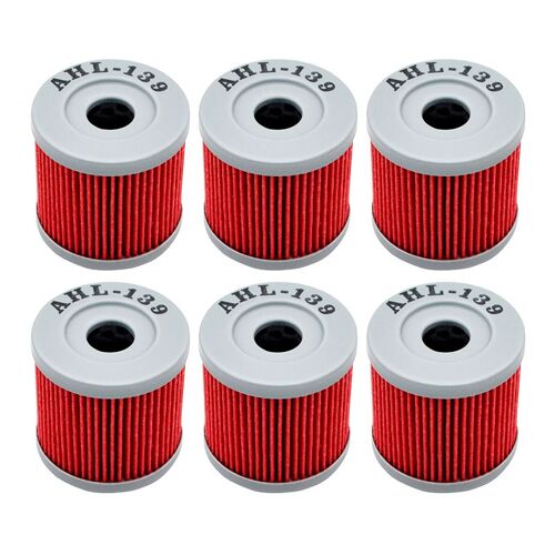 6pcs-Red 2/4/6 Pièces Filtre À Huile De Moto Pour Suzuki Drz400 Drz400e Drz400s Drz400sm Drz 400 Sm Quadracer Ltr 450 Ltz400 Ltz 400 Quadsport ""Nipseyteko""