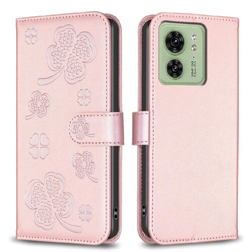 Étui Pour Moto Edge 40 5g Affaires Multi-Couleur Portefeuille Épissage Trèfle - Couleur Rose