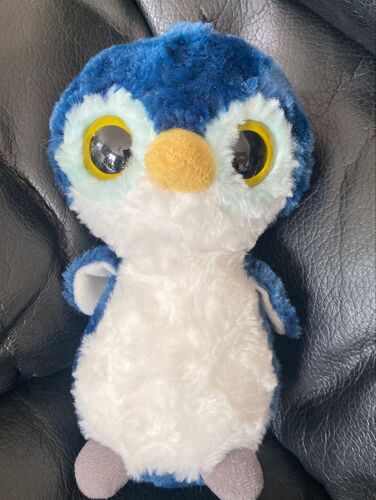 DOUDOU PELUCHE YOOHOO & FRIENDS PINGOUIN HIBOU BLEU BLANC HT16cm