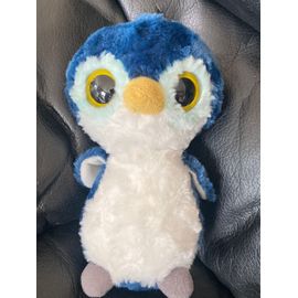 DOUDOU PELUCHE YOOHOO & FRIENDS PINGOUIN HIBOU BLEU BLANC HT16cm