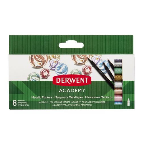 Marqueurs Métalliques Derwent Academy 8 Pièces