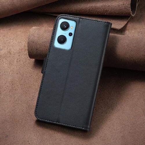 Étui Pour Oppo Reno 5f Portefeuille Multi-Couleur Épissage Trèfle Affaires - Noir