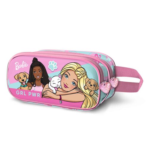 Trousse Double 3D - Barbie Pets - Rose - Taille Unique