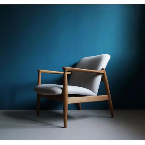 Fauteuil Vintage Du Milieu Du Sicle Conu Par Edmund Homa Restaur Blanc