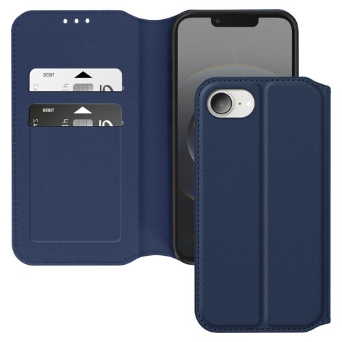 Étui pour iPhone 17e Séries Classic avec Porte-carte et Support vidéo Bleu